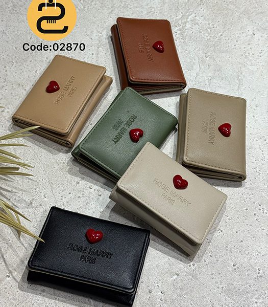 کیف جا کارتی زنانه قلب کد 02870 خورشید کالکشن