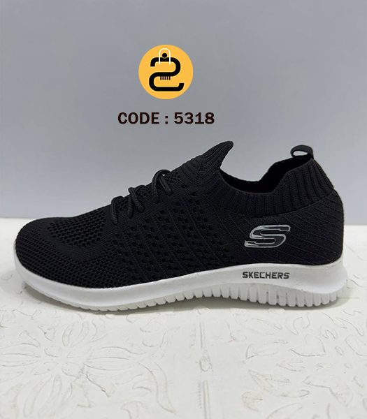 کفش کتونی زنانه کارینو s کد 5318 - مشکی با زیره سفید- خورشید کالکشن