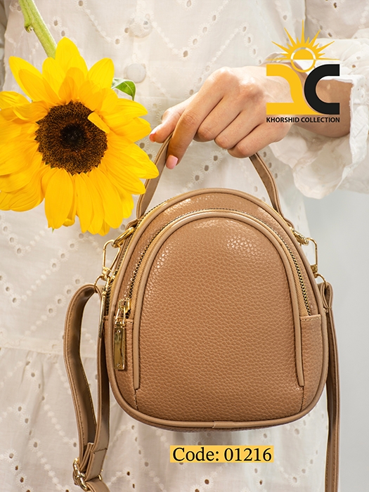 کیف دخترانه الیزابت رنگ نسکافه ای کد 01216 - خورشید کالکشن