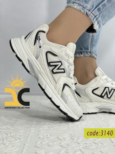 کفش کتونی زنانه نیوبالانس رنگ سفید مشکی کد 3140 - خورشید کالکشن