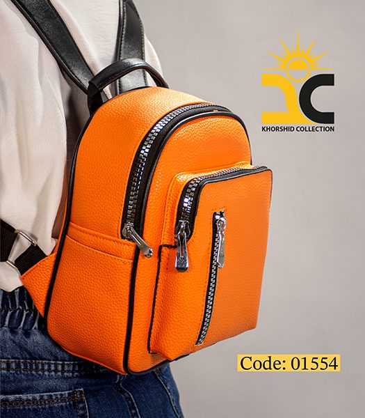 کیف کوله پشتی دخترانه رامیسا رنگ نارنجی کد 01554 - خورشید کالکشن
