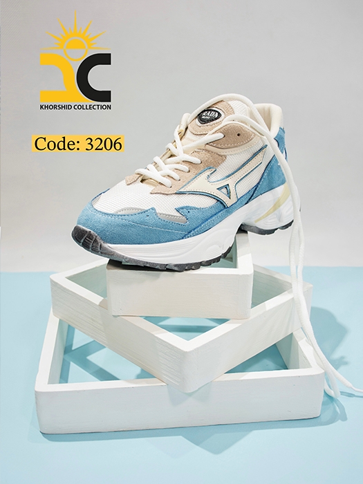 کفش کتونی زنانه راکو کد 3206 رنگ سفید آبی - خورشید کالکشن