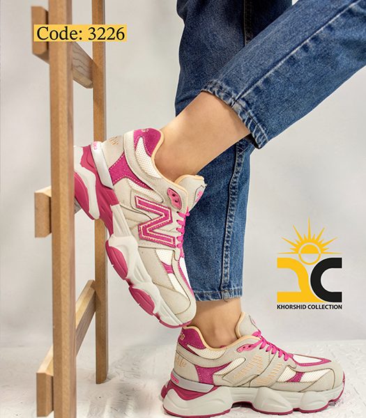 کفش کتونی زنانه پارمیدا کد 3226 رنگ طوسی سرخابی - خورشید کالکشن