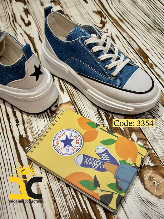 کفش کتونی زنانه کانورس کد 3354 رنگ آبی - خورشید کالکشن