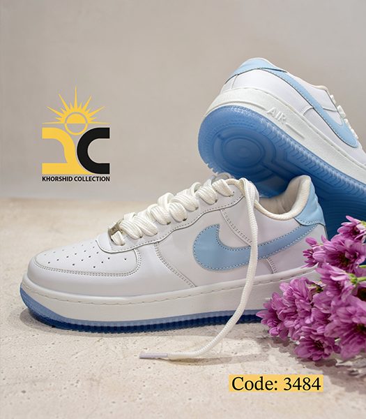 کفش کتونی زنانه مهرانا کد 3484 رنگ سفید آبی - خورشید کالکشن
