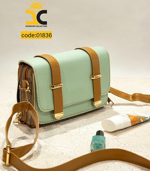 کیف دخترانه محنا رنگ پسته ای کد 01836 - خورشید کالکشن