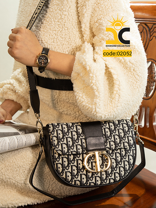 کیف دخترانه سوین با طراح دیور مشکی کد 02052 - خورشید کالکشن