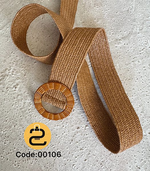 کمربند زنانه دایره رنگ نسکافه ای کد 00106 خورشید کالکشن