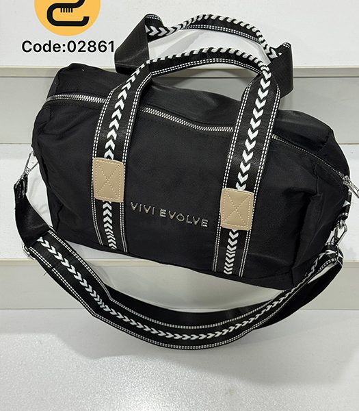 کیف دخترانه طلا کد 02861 رنگ مشکی سفید خورشید کالکشن