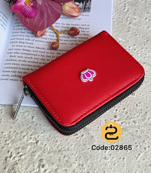 کیف جا کارتی زنانه تاج رنگ قرمز کد 02865 خورشید کالکشن