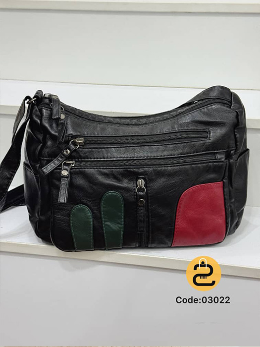 کیف دخترانه چکاوک کد 03022 - مشکی مدل دار - خورشید کالکشن