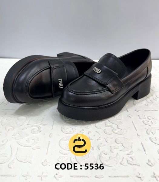 کفش کالج زنانه جواهر کد5540 - مشکی - خورشید کالکشن