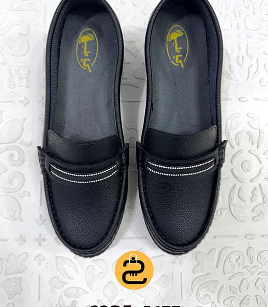 کفش طبی زنانه نگین دار کد 5677 - مشکی - خورشید کالکشن