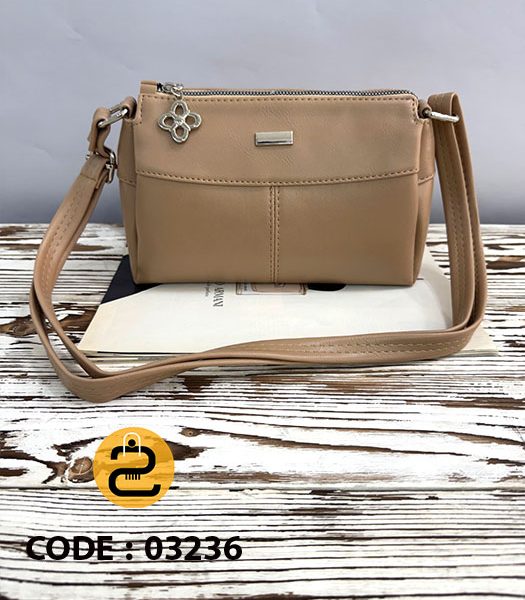 کیف دخترانه دلوان کد 03236 - کرم تیره - خورشید کالکشن