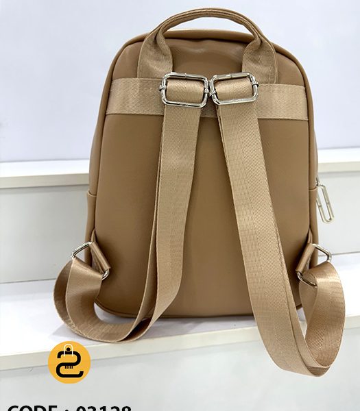 کیف کوله پشتی دخترانه نازیلا کد 03128 - کرم تیره - خورشیدکالکشن