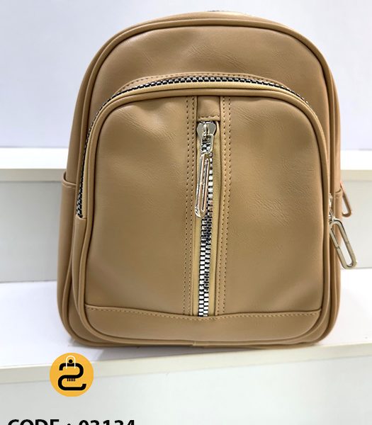 کیف کوله پشتی دخترانه پانیل کد 03134- کرم تیره- خورشید کالکشن