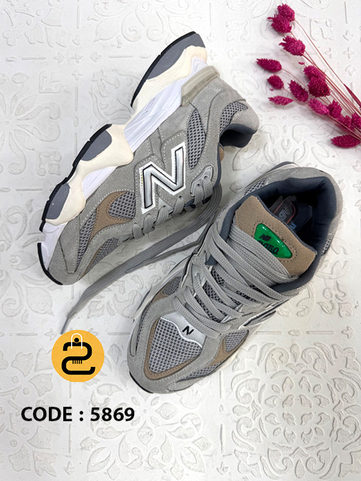 کفش کتونی زنانه زیما کد 5869 - طوسی کرم- خورشید کالکشن