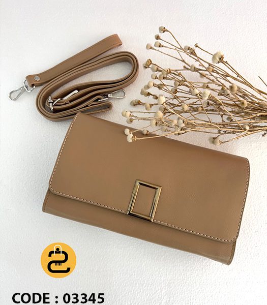 کیف دخترانه پوران کد 03345 - کرم تیره- خورشید کالکشن